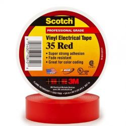 Scotch Vinyl Color Coding Electrical Tape 35, RED, 3/4IN X 66FT